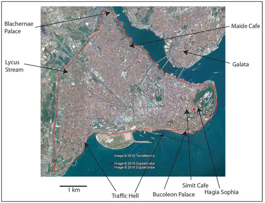 constantinople-wall-map