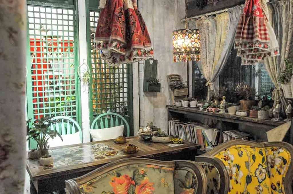 A window table inside Miss Tasha, Nanjing.