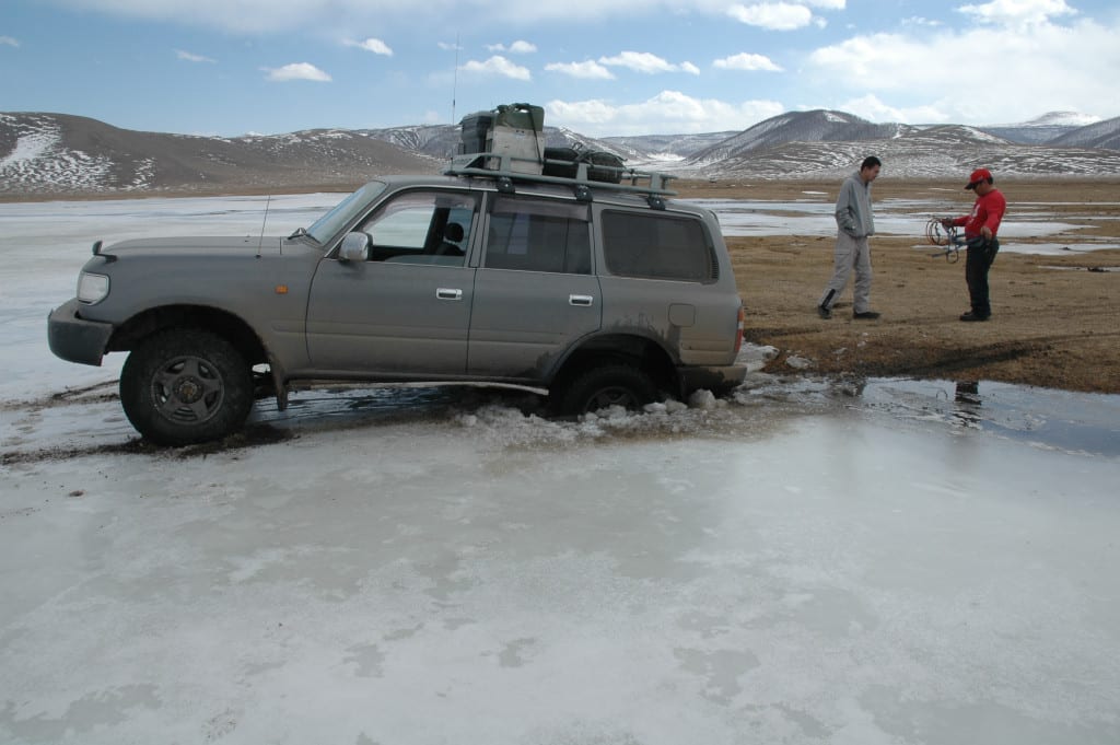 Mongolia - spring, when that frozen river starts to thaw...