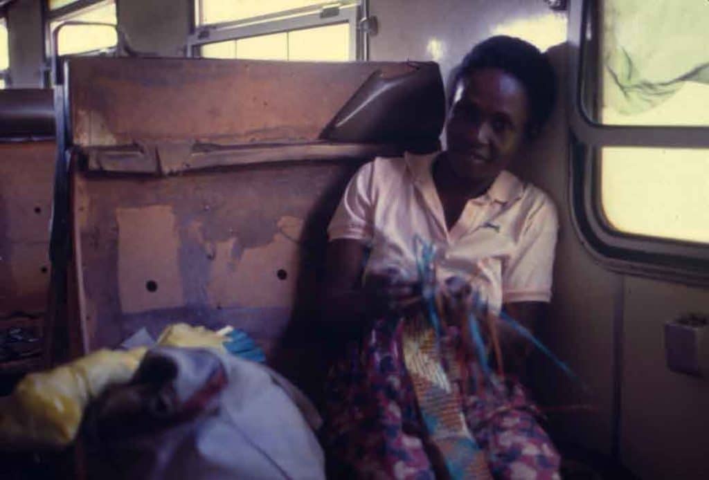 A fellow traveler, note the bare seats.