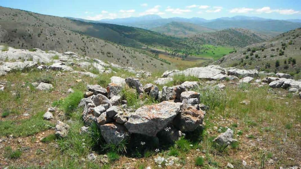 Another circular ring of rocks, high up on the edge of the valley.