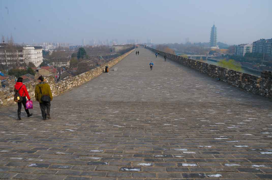 Wide southern section of Top of Nanjing City Wall