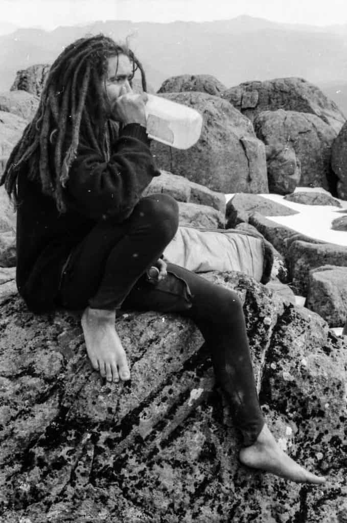The bare-foot walker on top of Mt Ossa.