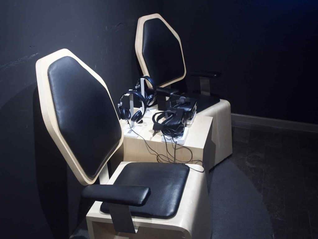 The virtual reality chairs in Mexico City’s National Museum of Anthropology.