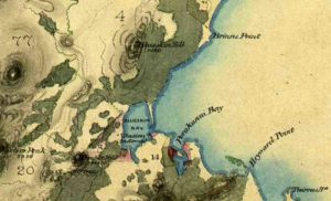 A portion of the ancient Maori footpath out of Otepoti-Dunedin shown (the dotted line to the left) on Thomson’s 1857 map. I have cropped this from: R10302722. ‘Reconnaissance Survey of Otago Province - North Eastern Districts’ - John Turnbull Thomson, Chief Surveyor (1857). Archives New Zealand Te Rua Mahara o te Kāwanatanga, Wellington. (CC BY 2.0).